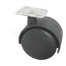 Nábytkové  koliesko M-40-D8 s platničkou, čierne /Nábytkár