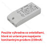 LED trafo MA vstup:100-240V, vystup:350mAV, 06W / Hecca