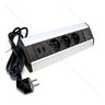 Zás. lišta pre nást. a roh. montáž Corner 3x230V + 2x USB nabíjačka 2,4 A  brús.hliník-čierna